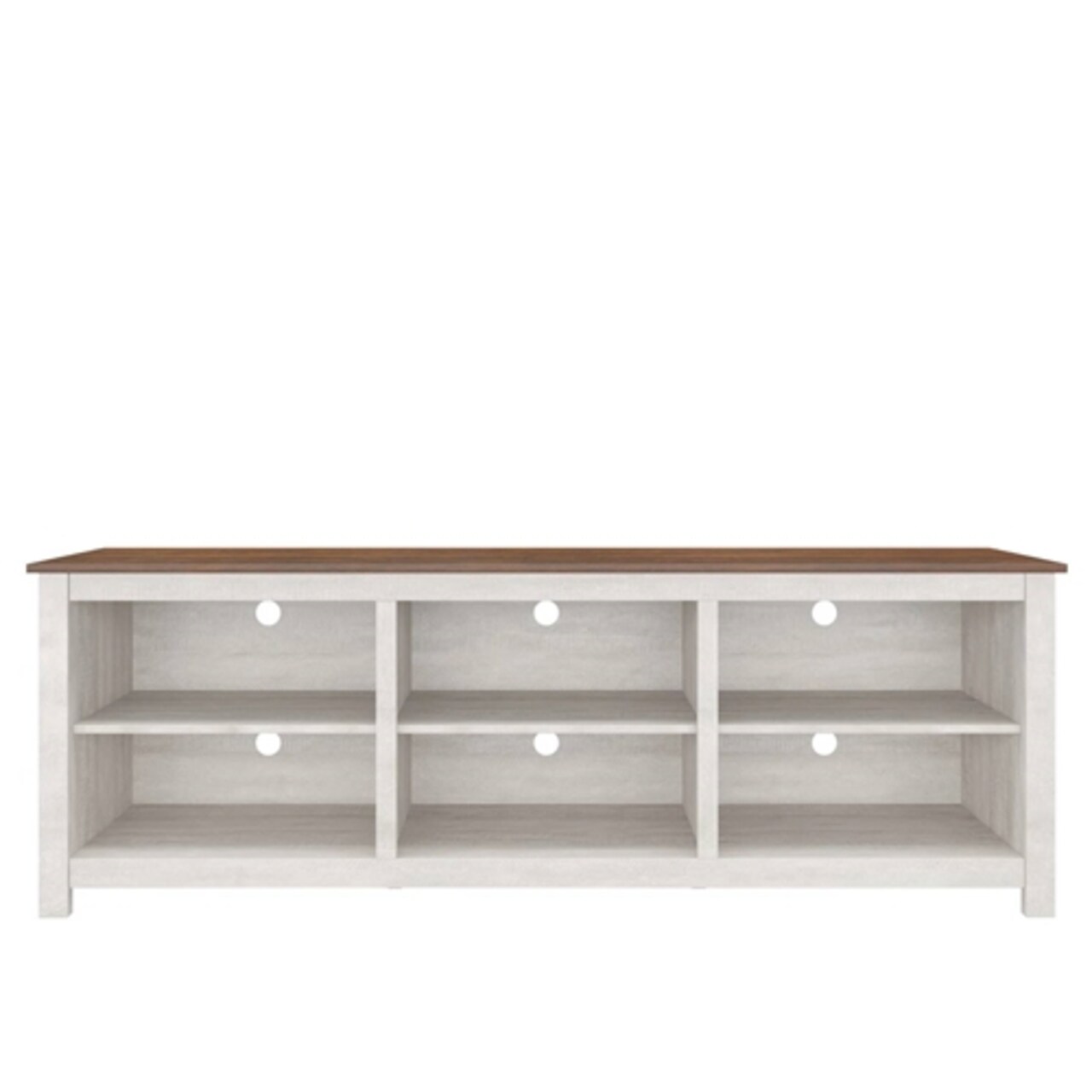 Wood Farmhouse TV Stand for Up to 70" TVs with Storage Shelves